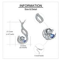 Joyería Fina, Collar con Colgante de Mono Animalito Adorable con Corazón Azul de Plata de Ley 925 y Circonita