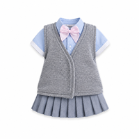 Tenue de poupée personnalisée style académie : Gilet tricoté, chemise et jupe plissée – Ensemble de costume JK pour accessoires de poupée BJD articulée