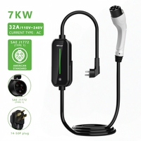 Démarreur de voiture portable, stations de charge portables, chargeur EV 7 kW, chargeur EV Type 1, chargeur Tesla, chargeur BYD 7 kW