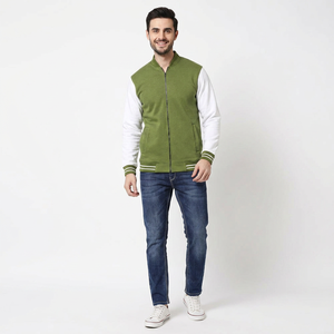 Blouson universitaire personnalisé pour homme, vente en gros, blouson bomber zippé, vêtement de sport décontracté, manches longues, OEM ODM, streetwear, vêtement d'extérieur - Product Image 1