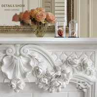 Vente en gros Cheminée décorative en pierre sur pied sculptée à la main en marbre blanc de culture avec fleurs