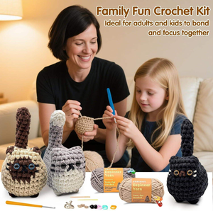 Kit de Ganchillo Fácil para Gatos <span class=keywords><strong>Amigurumi</strong></span>, Set Completo de Iniciación al Ganchillo con Tutoriales <span class=keywords><strong>Paso</strong></span> <span class=keywords><strong>a</strong></span> <span class=keywords><strong>Paso</strong></span> para Principiantes - Product Image 4