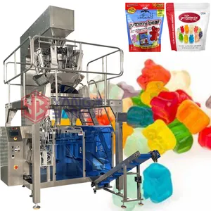 YB-210 Automatic Doypack Candy Wafers Cookies Cheese Filling Weighing Chocolate Biscuit Lollipop Jelly Gummy Packing Machine