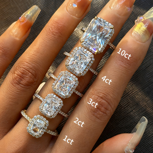 Tuân thủ OEM/ODM lớn Carat Kim Cương Trang sức tùy chỉnh Bridal hiện đại vàng thật IGI chứng nhận rạng rỡ kim cương nhẫn với vuông Halo - Product Image 1
