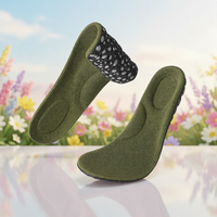 Semelles intérieures en maille tricotée vert olive avec soutien de la voûte plantaire, respirantes, pour le sport, absorption des chocs en PU, pour la randonnée et le travail