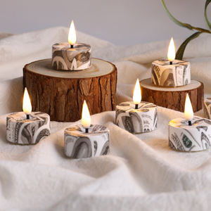 Lampu Lilin Teh LED Tanpa Api dengan Wadah Lilin Teh, Gaya Kustom 3D Nyala Api Asli Matti, Dekorasi Rumah, Dioperasikan dengan Baterai - Product Image 2