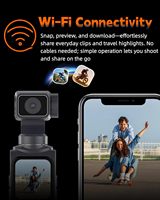Caméra de vlogging 4K avec capteur CMOS, objectif rotatif à 330°, suivi du visage et stabilisation 6 axes