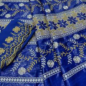 Tissu Jacquard <span class=keywords><strong>Bazin</strong></span> Riche en Coton Peigné 100% Biologique - Antistatique, Ignifuge, Résistant à l'Eau - <span class=keywords><strong>Mariage</strong></span> Nigérian - Product Image 5