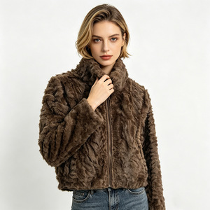 Blouson court en fausse fourrure <span class=keywords><strong>pour</strong></span> <span class=keywords><strong>femme</strong></span>, <span class=keywords><strong>taille</strong></span> <span class=keywords><strong>petite</strong></span>, coupe ajustée, en peau de mouton intégrée, manteau de mode <span class=keywords><strong>pour</strong></span> <span class=keywords><strong>femme</strong></span> - Product Image 2
