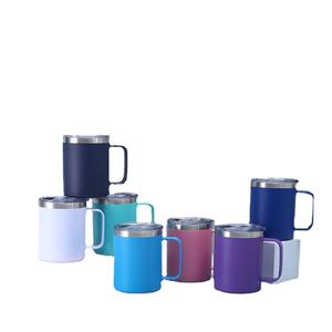 Gobelet isotherme en acier inoxydable XK-171 à double paroi, tasse à café portable avec poignée, finition peinte - Product Image 2