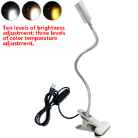 Lampe à clip LED 3W flexible à col de cygne pour l'éclairage des bijoux et du jade, l'étude et la lecture sans fatigue oculaire