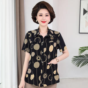6XL Blusa <span class=keywords><strong>de</strong></span> mujer mayor Primavera <span class=keywords><strong>Verano</strong></span> manga larga estampado madre camisas Casual Cardigan Tops <span class=keywords><strong>abuela</strong></span> Blusa - Product Image 5