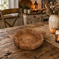 Bol à pâte en bois de citrouille sculpté à la main, écologique, vintage, rustique, style ferme, plateau décoratif, décoration d'automne pour la maison, Wabi-sabi
