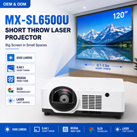 Projecteur à courte focale de 6500 lumens, projecteur laser WUXGA 3LCD avec correction géométrique pour l'éducation