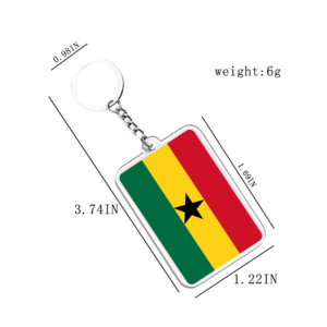 Acrylic Keychains & Pendants Light Keychains Ghana Flags Various Countries Accessories for Fans - Product Image 2