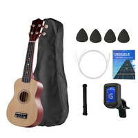 Akustik Gitar Yeni Başlayanlar İçin Dört Telli Hawaii Ahşap Taşınabilir Mat Kaplama Ihlamur Ağacı Klavye 21/23 İnç Hafif Unisex