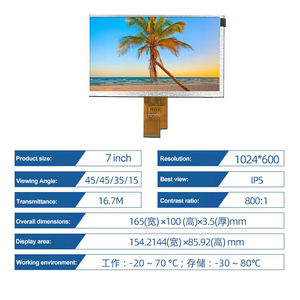 Resolución Hd de 7 pulgadas, 1024*600, tipo de panel Tft-lcd, pantalla Lcd, pantalla Horizontal, interfaz Lvds de 40 Pines, puede <span class=keywords><strong>aumentar</strong></span> la fábrica táctil - Product Image 3