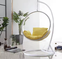 Cour moderne intérieur en forme d'oeuf suspendu en osier balançoire jardin métal canne meubles rotin Patio extérieur balançoire