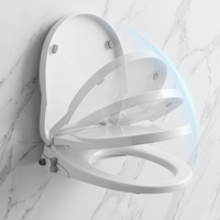 Siège de bidet auto-nettoyant à double buse hygiénique en forme de O, non électrique, pour améliorer votre salle de bain, en plastique PP, installation facile DIY, lavable