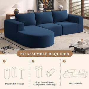 Prix usine Moderne Minimaliste 109 "L-Forme Extensible Compression Modulaire Sectionnel <span class=keywords><strong>Canapé</strong></span> Rembourré Couchette Écologique - Product Image 2