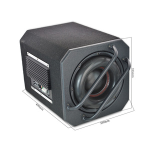 Subwoofer de voiture 10 pouces 1200W actif 12V, boîtier carré avec poignée pour système audio auto - Product Image 1