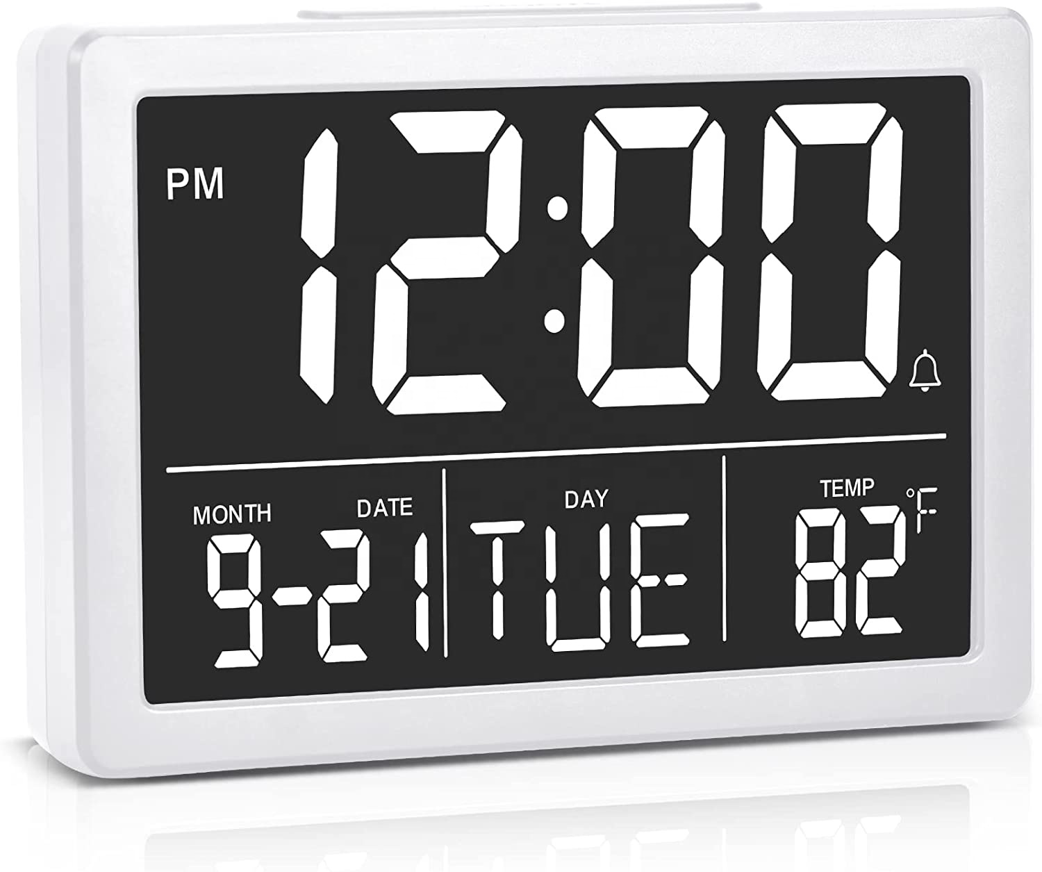 Sveglie da Comodino con Funzione Luce Notturna, Sveglia da Comodino Silenziosa a Batteria Enza Ticchettio, Orologio da Tavolo Quadrato con Snooze, Orologio da Tavolo Allarme Portatile per Bedroon