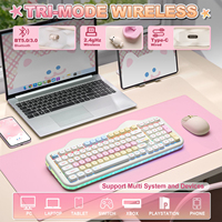 Clavier mécanique sans fil YUNZII C98, 99 touches, BT5.0/2.4G/USB-C, Hot Swap, axe rouge, RGB personnalisé, design gâteau mignon, compatible Windows