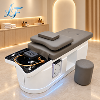 Fauteuil de lavage de luxe moderne de style thaïlandais pour salon de coiffure haut de gamme, lit de spa pour thérapie capillaire avec éclairage