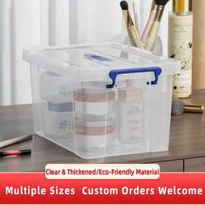 Boîte de rangement en plastique PP écologique 67*48.5*39cm, portable, anti-poussière, anti-humidité, organisateur de jouets pour enfants, articles ménagers - Product Image 2