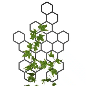 Treillis <span class=keywords><strong>mural</strong></span> en métal hexagonal <span class=keywords><strong>pour</strong></span> plantes grimpantes Petit jardin Design intérieur extérieur <span class=keywords><strong>pour</strong></span> une utilisation suspendue - Product Image 1