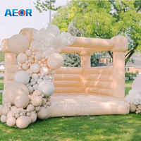 Château gonflable extérieur blanc de videur avec les jouets gonflables de ventilateur comprenant la maison de rebond