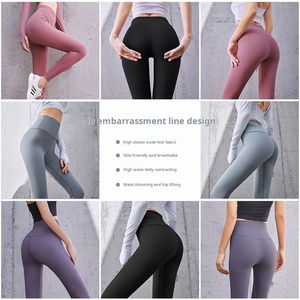 <span class=keywords><strong>Leggings</strong></span> da Yoga a vita alta per il Fitness sportivo pantaloni pieghevoli bianchi Sexy da ragazza per la corsa che sollevano <span class=keywords><strong>Leggings</strong></span> elastici sottili a vita alta - Product Image 2