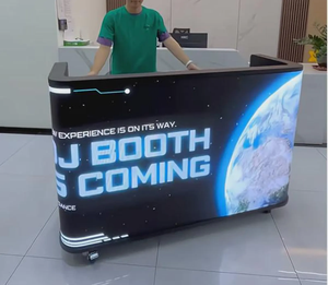 Мобильный портативный стенд для клуба, бара, ресепшена, изогнутая танцевальная платформа, выставочный <span class=keywords><strong>DJ</strong></span>-стенд, стол, LED-экран для видеодисплея - Product Image 2