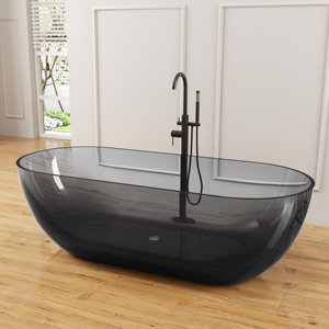 Baignoire autoportante moderne en pierre artificielle gris transparent pour Maydon, baignoire de luxe de 1750 mm, fabrication d'usine - Product Image 5