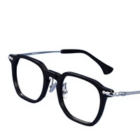 Bingkai Kacamata Pria Gaya Vintage Full-Rim Danyang Square Ultra-Light Acetate & Titanium Murni dengan Lensa PC Model 80905