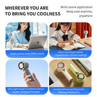 Mini ventilateur de climatisation avec affichage numérique, vitesse réglable, mini ventilateur portable rechargeable par USB pour les voyages/extérieur