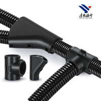 Raccord en T étanche à soufflet pour conduit flexible, connecteur de câble 3 voies en nylon PA6