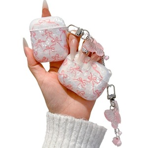 Bonita funda protectora con lazo rosa para <span class=keywords><strong>Airpods</strong></span>, accesorios para auriculares de cuarta generación compatibles con Pro2/3ª generación - Product Image 1