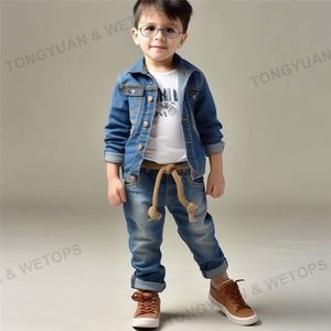Pantalones Vaqueros de Moda para Niños, Diseño de Pantalones Vaqueros Rectos y Ajustados para Niños Pequeños - Product Image 4