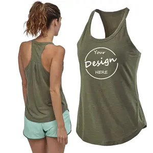 Hoge Kwaliteit Groothandel Custom Fashion Casual Running Zeefdruk 100 Gekamd Katoen Luxe Effen Sport Tank Top Vrouwen