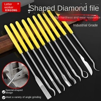 Jeu de couteaux à lime diamantée 150 mailles industrielles assorties d'outils de bricolage de forme spéciale coude plat Triangle petit revers moule en plastique Jade