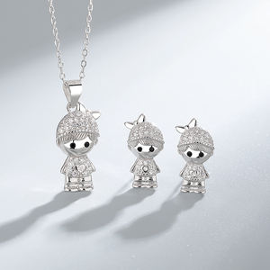 925 in argento Sterling romantico carino per ragazze e bambini ciondolo zircone in pietra rodiato gioielli per matrimoni feste regalo - Product Image 2