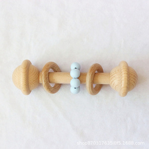 Juguete de peluche más vendido, sonajero de mano, mordedor de madera masticable para bebé con cuentas de silicona, mordedor de roedores - Product Image 3