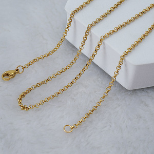 ZOGXIN Stainless Steel Round Pearl Chain 18K Gold Plated O-Chain Unisex Jewelry Necklace <b>Bracelet</b> 165cm 45cm Everyday Wear - Product Image 4