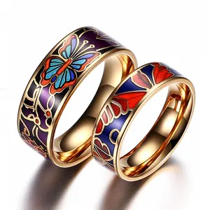 Perhiasan Fashion cincin wanita Set pasangan Gram laki-laki Double anak-anak Clearance grosir 14K batu permata populer Virgen De Guadalupe cincin