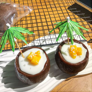 Novedad de Año Nuevo: Juguetes de Silicona Blandos y Pegajosos para Aliviar el Estrés, Serie de Postres Virales y Realistas de Pudín en Tazón de Coco y Mango - Product Image 2