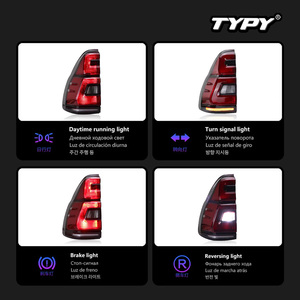 Conjunto de luces traseras TYPY para Toyota Land Cruiser Prado 2003-2009, luces LED de circulación diurna, luces de freno y direccionales - Product Image 4