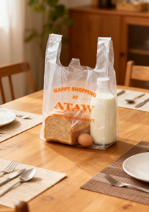 Sacs en plastique transparents Hualong - Sacs d'emballage à main pour les courses au supermarché (Logo Happy Shopping) - Product Image 5