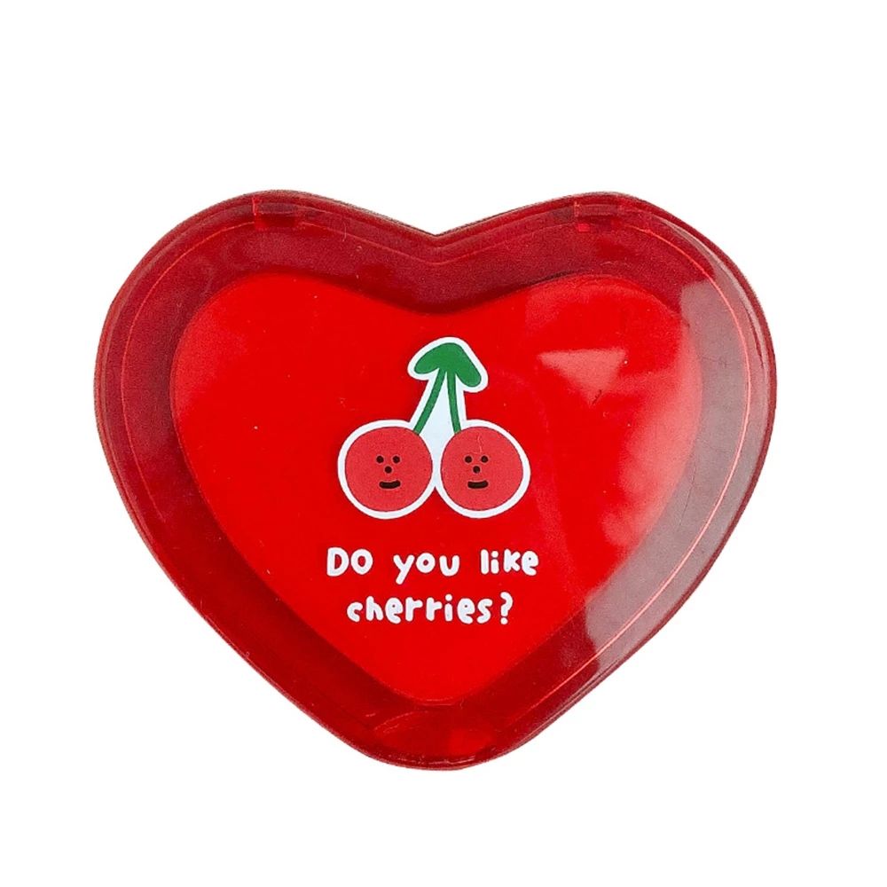 Miroir De Poche En Forme De Cœur Avec Poignée - Noir - Pour Maquillage, Voyage - Miroir De Maquillage Compact Pour Femme