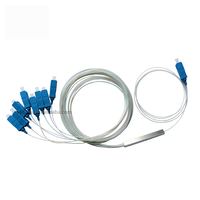 Splitter Serat Optik DAMU PLC 1x2-1x64 SC UPC Tabung Baja Singlemode FTTX Kabel Optik Splitter